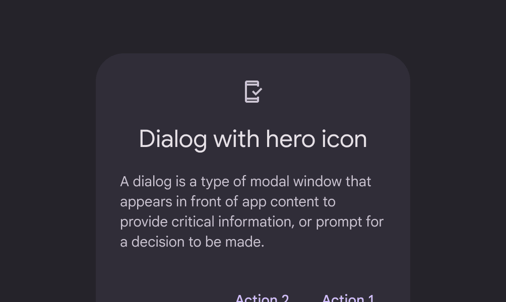 Dialog using a headline style