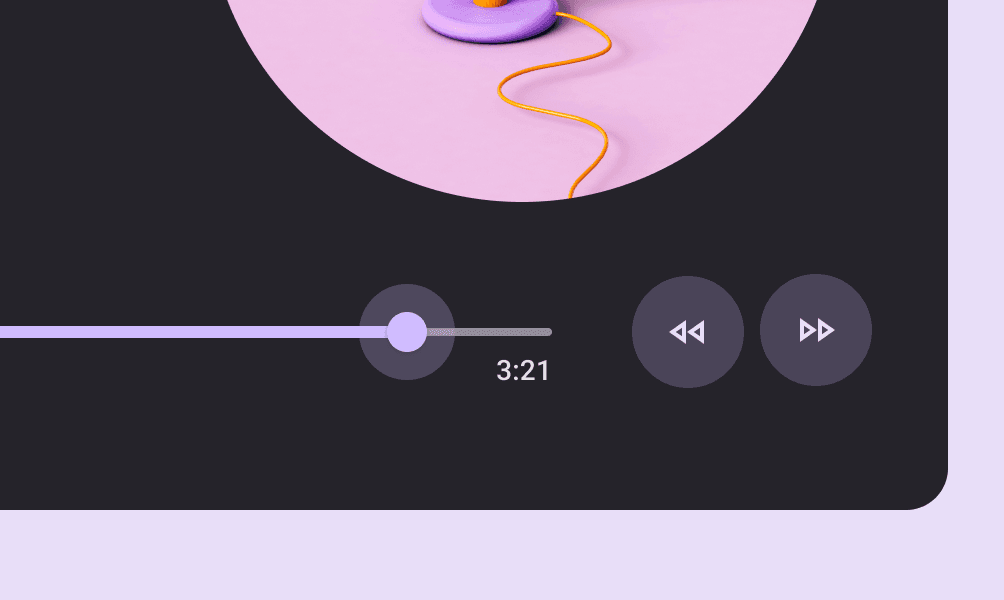 A music player using label style for the timecode