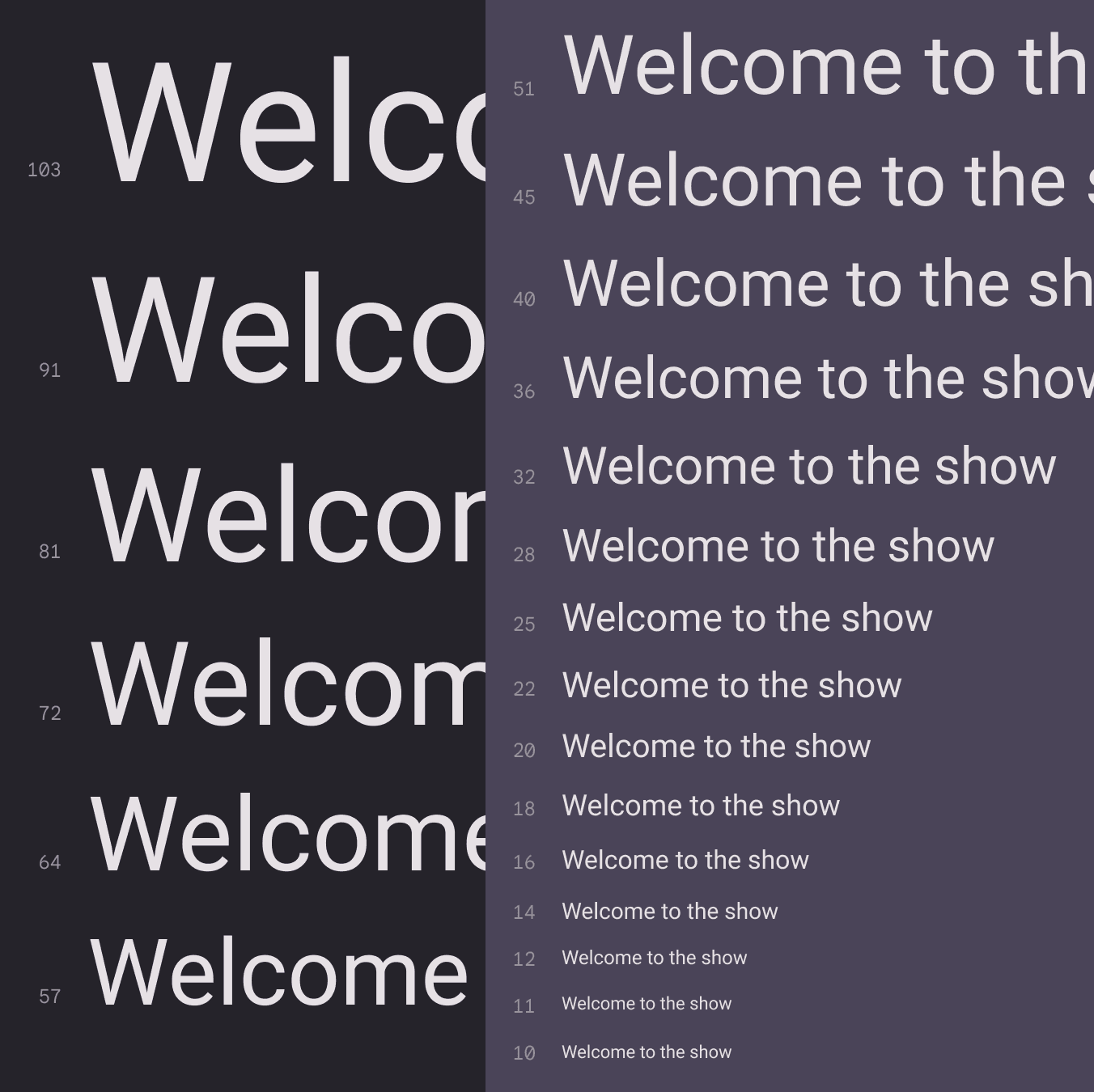 Material's major font scales