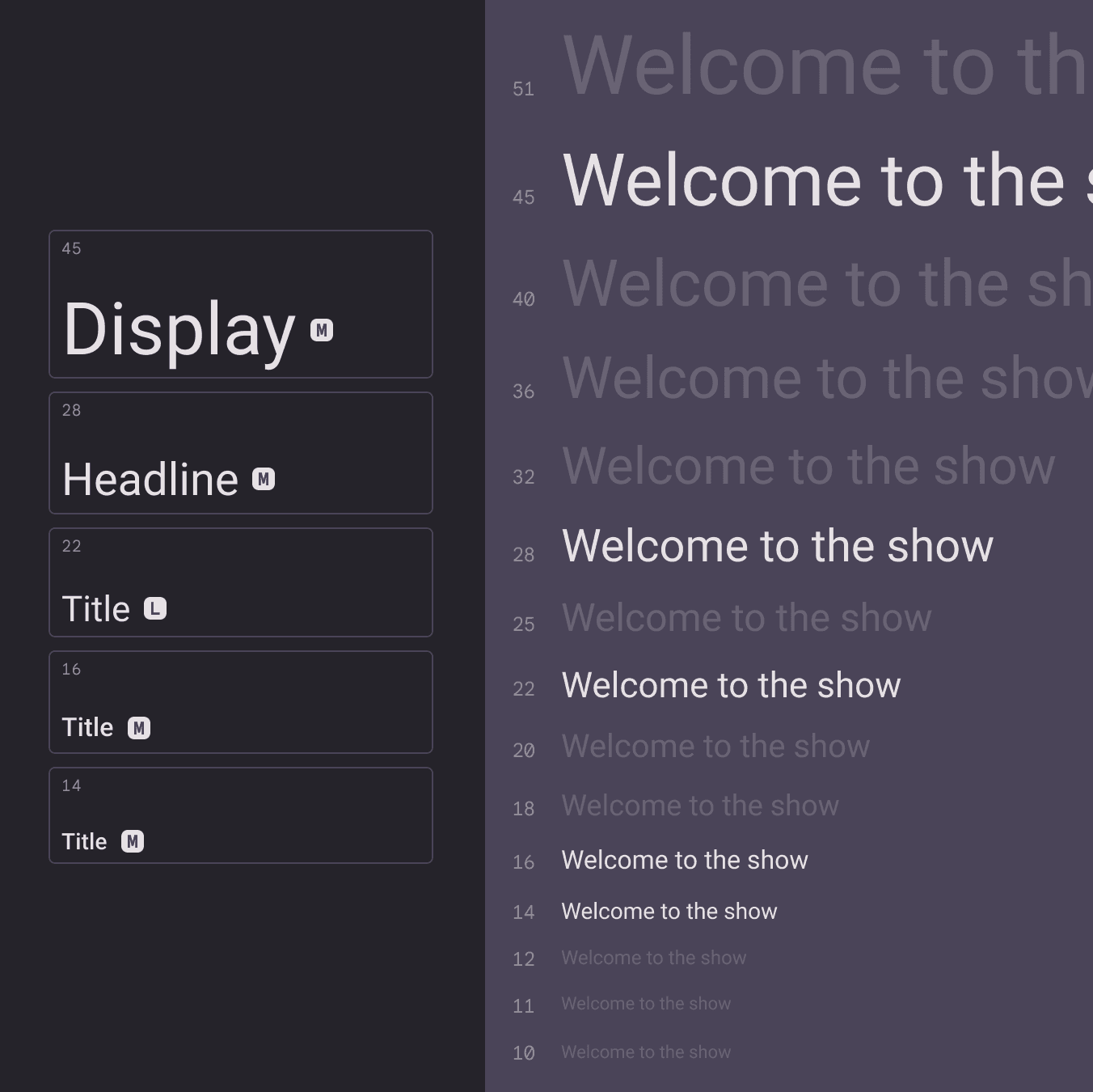 Reduced set of type scales